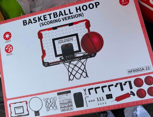 Digital basket ball hoop with - basket,